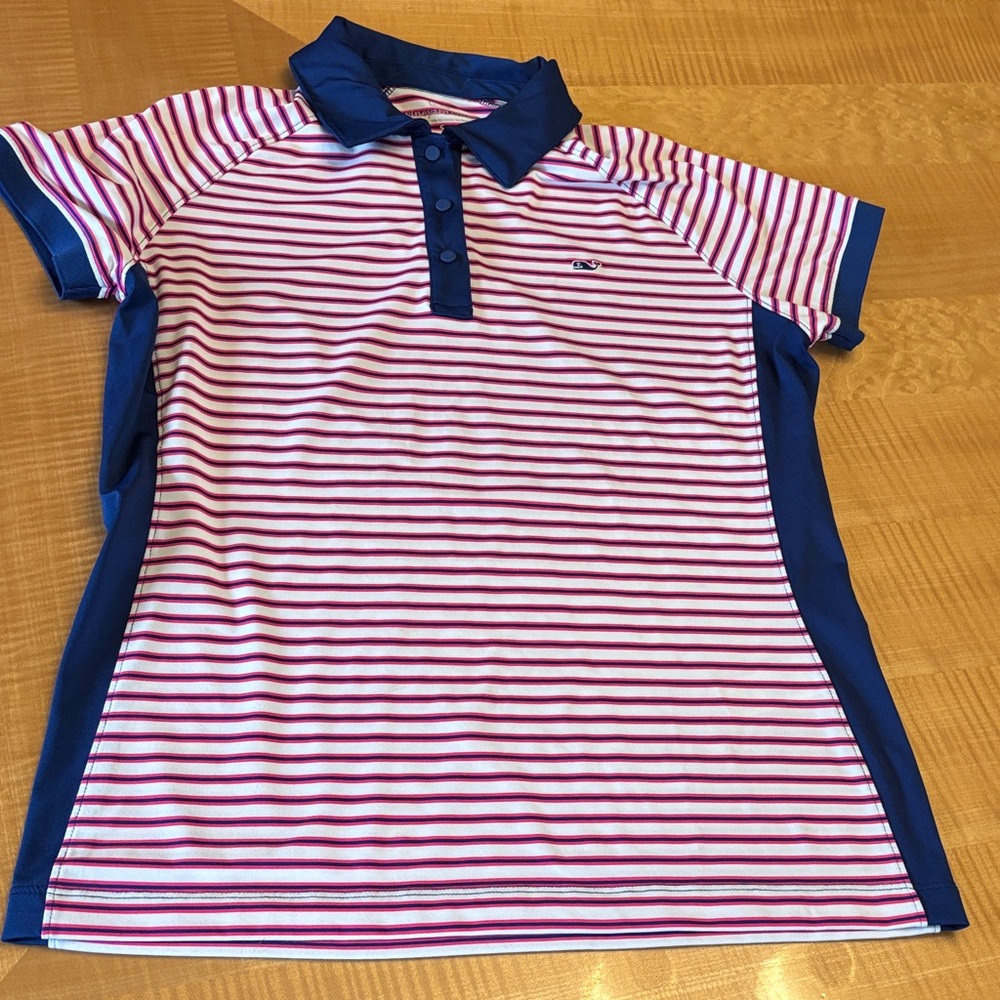 Vineyard Vines Pink and Blue Striped Kids Polo